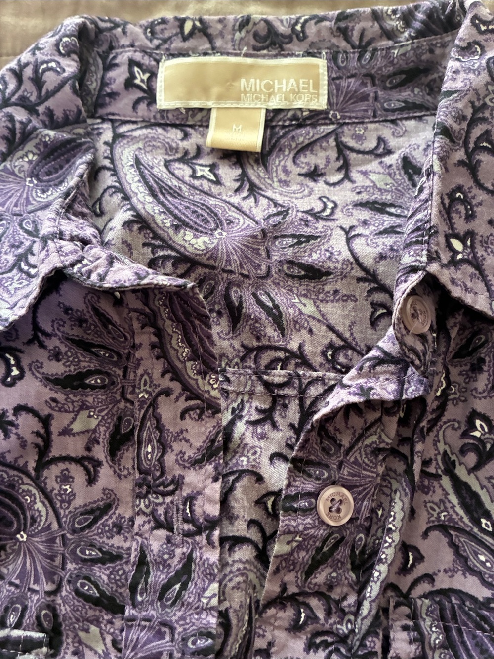 MICHAEL Michael Kors Purple Paisley Button-Front Shirt